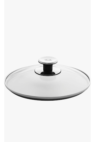 Fissler Cam Kapak 22 Cm Yüksek Kaliteli Isıya Dayanıklı Cam Malzeme Siyah