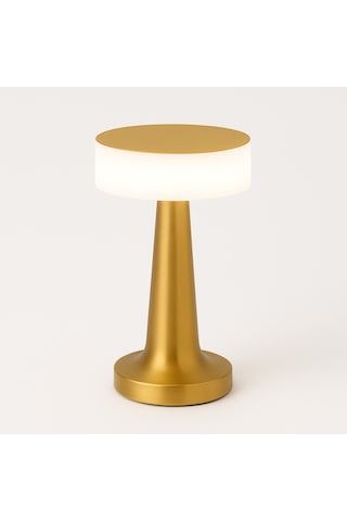 Şarjlı Gold Silindir Masa Lambası Modern Dekoratif Led Abajur