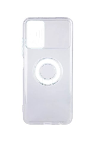 Ally Xiaomi Redmi Note 10 - 10s Kılıf Sürgülü Kamera Lens Korumalı Yüzük Standlı Silikon Kılıf- 5775 Şeffaf