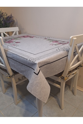 Dora Pano Elyaf Tabanlı Pvc Muşamba - Desenli Silinebilir 120 X 155 Hazır Masa Örtüsü Kmp38 Pembe