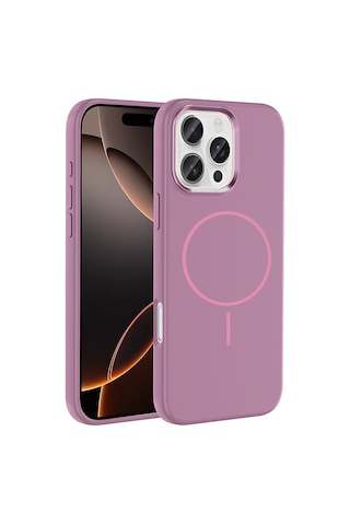 Zore Apple iPhone Uyumlu 16 Pro Kılıf M-safe Şarj Özellikli Metal Kamera Çerçeveli Omsy Edi Silikon Kapak - Titanyum-g Titanyum-Gri