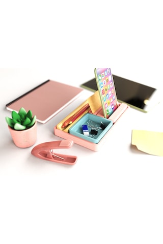 Tıdy Stack - Desk Organizer Modern Tasarımlı Çok Amaçlı Masaüstü Organizer Çok Renkli