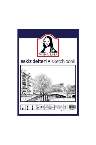 Eskiz Defteri A-3 Dokulu Kağıt Kara Kalem Çalışma Defteri 50 Yapr