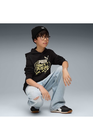 Puma Mıd90s Genç Kapüşonlu Sweatshırt 688468 01 Siyah