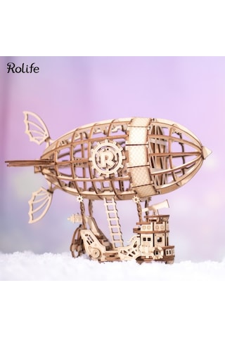 Rolife Tg407 Zeplin Airship Dıy Minyatür Maket Model Seti Ahşap 3d Wooden Puzzle 3d Model Kit Ahşap Maket Dekoratif Hobi Seti