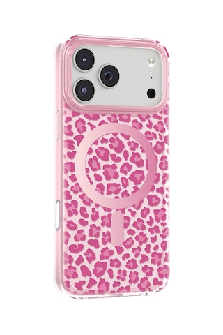 Apple iPhone Uyumlu 18 Pro Max Kılıf M-safe Şarj Özellikli Renkli Desenli Paris Veyro Tpu Kapak Pembe