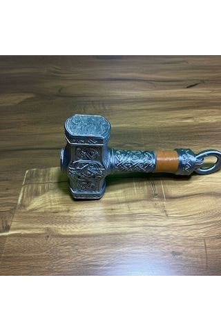İskandinav Mitolojisi Thor Un Çekici Mjölnir - Antik Gümüş Kaplama Dekoratif Obje 17,3 X 10,7 Cm