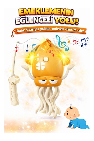 Dans Eden Şarjlı Müzikli Işıklı Ahtapot-emeklemeye Yardımcı Dansçı Kali Sarı