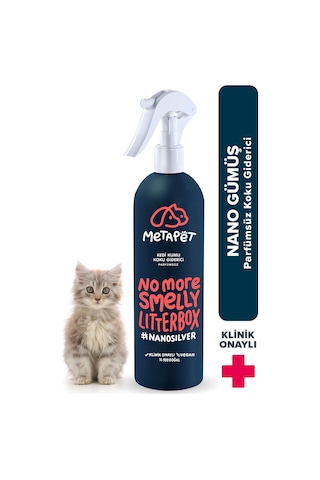 Metapet Nano Gümüş Özel Parfümsüz Kedi Kumu Koku Giderici 400 ML