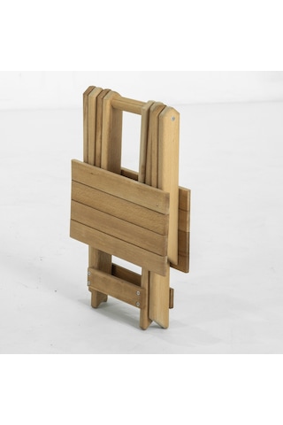 Flat Kayın Ahşap Katlanır Bahçe Balkon Taburesi 38 x 40 x 45