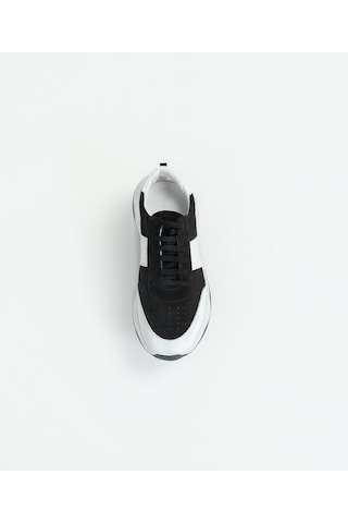 Sısel Black Siyah Beyaz Sneaker Erkek Süet Ayakkabı 001