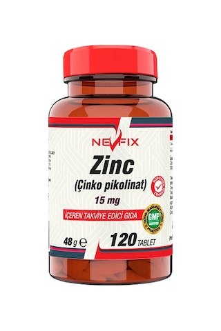Nevfix Zinc Çinko Pikolinat 15 Mg 120   Tablet