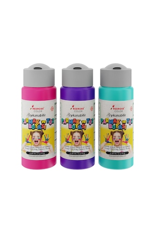 Mor-fuşya-turkuaz Parmak Boyası 3&apos Lü Set 3x60ml Diğer