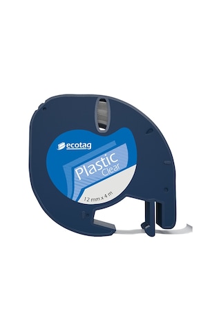 Ecotag Dymo 12268 Letratag Muadili Plastik Şerit Etiket Şeffaf 12 MM x 4 M 10'lu Paket