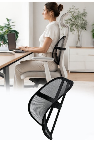 Ortopedik Bel Destek Yastığı Ofis Sandalyesi Bel Desteği Ergonomik Fileli Terletmeyen Kamburluk Önleyici Bel Minderi