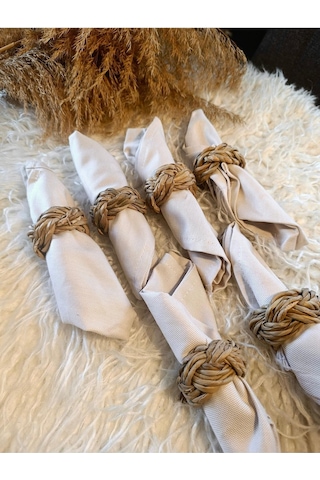 6lı Doğal Hasır Peçete Yüzüğü / Halkası Diğer