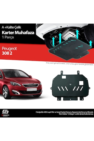 S-dizayn Peugeot 308 Çelik Karter Muhafaza Koruma 2013-2019 A+ Kalite