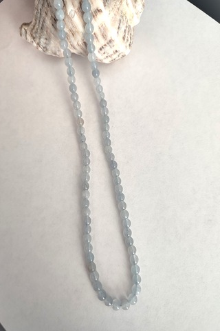 4 Mm Mavi Kuvars Doğaltaş Kolye 006 - Mavi