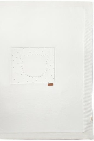 Bebek Triko Battaniye 85 85cm %100 Organik Pamuk - Yenidoğan Serisi - Csy8131 Ekru