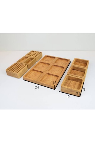 Kendi Düzenini Yarat - 6 Parça Modüler Ahşap Masaüstü Seti