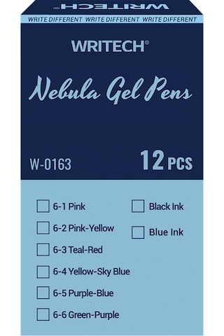 Wrıtech W-0163 Soft Grıp Nebula Mavi Jel Kalem - 96'lı Stand Ahşap