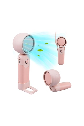 Mini El Tipi Vantilatör, Turbo Vantilatör, Ofis İçin Taşınabilir Vantilatör Pembe,