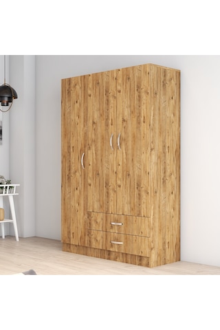 tanmob 3 Kapılı Iki Çekmeceli Geniş Gardrop Çam - Grd0502
