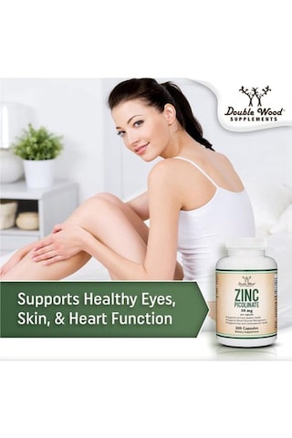 Double Wood Zinc Picolinate Çinko Immune Support 50mg 300 Caps Aromasız