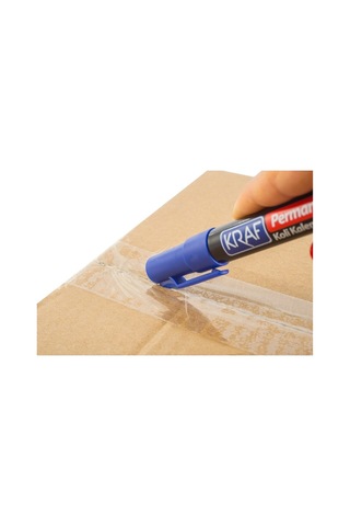 Kraf 230 Permanent Marker Kesik Uç Koli Kalemi - Mavi - 7 Adet Çok Renkli