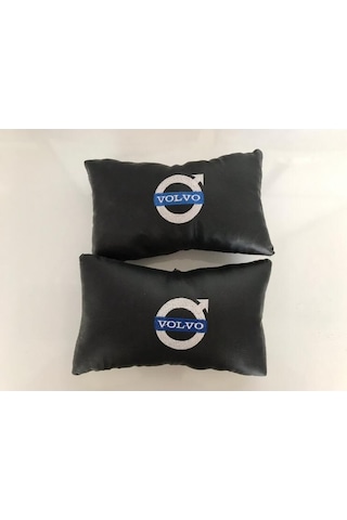 Volvo Nakışlı Deri Oto Boyun Yastığı Ve Kemer Pedi