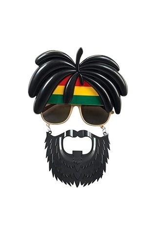 Rasta Peruklu Rasta Sakallı Bob Marley Bıyıklı Parti Gözlüğü 27x18 Cm 1