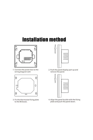 Vkemall Siyah Akıllı Isıtma Kontrol Paneli - 16a Akıllı Termostat, Tuya Uygulaması, Dokunmatik Ekran, Programlanabilir, Ses Kontrolü, Wifi Desteği