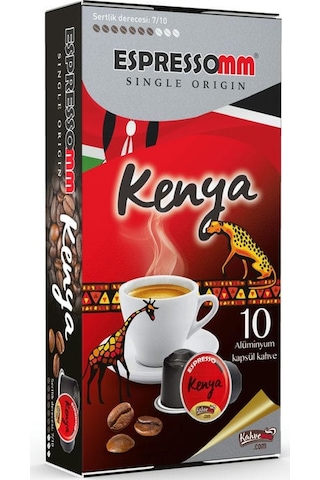 Espressomm® Single Origin Kenya Alüminyum Kapsül Kahve 10 Adet