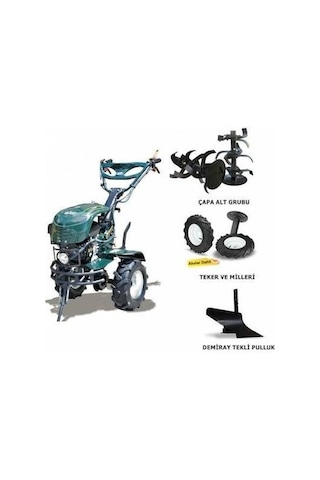 Kaan 26-S Delux 7 HP 2+1 Benzinli Çapa Makinesi + Çapa Alt Grubu + Teker Takımı + Pulluk