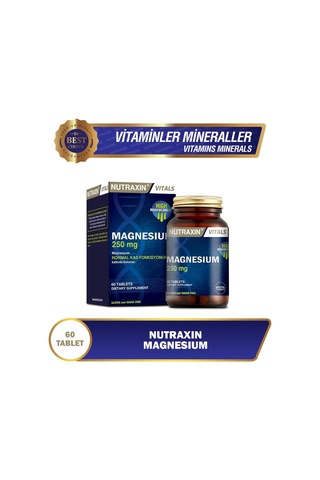 Tr Vitals Magnesium 250 Mg 60 Tablet Takviye Edici Gıda 2 Paketi