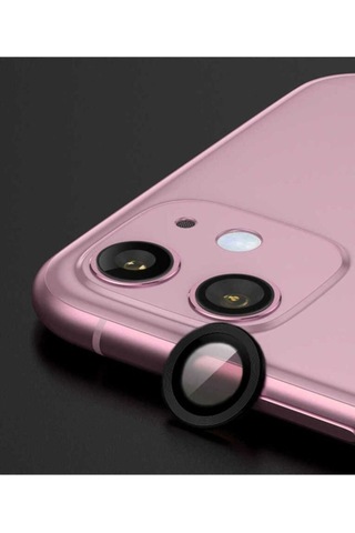 Apple Uyumlu iPhone 12 Zore Cl-07 Kamera Lens Koruyucu Siyah