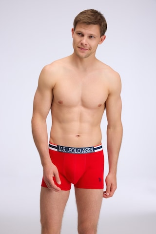 U.S. Polo Assn. Erkek Gri - Kırmızı - Lacivert 3 Lü Boxer Gri