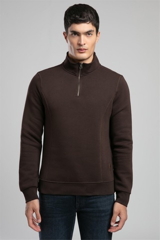Lee Cooper Ceaser Erkek Dik Yaka Sweatshirt Kahve-21020 Kahve