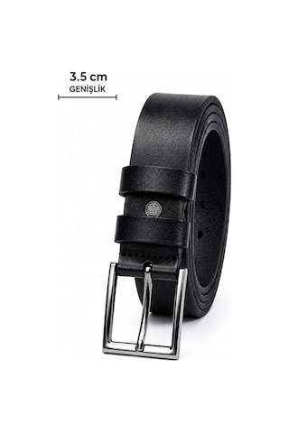 Ertaş Trend Store Erkek Hakiki Deri 3.5 CM Klasik Kemer Metal Tokalı Günlük ve Klasik Kullanım Çok Renkli