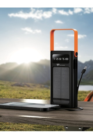 7go Gpw-02 20.000mah Solar Powerbank 4xusb-a, Qualcomm 3.0 Hızlı Şarj, Dahili Lightning & Usb-c Ka Siyah