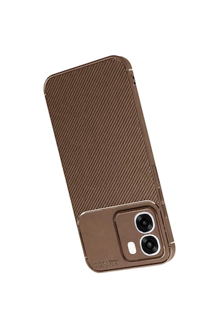 Oppo Oppo A6t 5g Auto Focus Karbon Kapak - Kahverengi Diğer