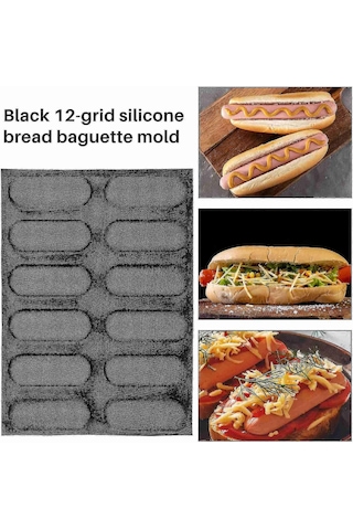 Silikon Tava-yapışmaz Delikli Fransız Ekmek Tavası Kalıpları,sosis Kalıpları, Pişirme Kaplamaları Mat Ekmek Mo Çok Renkli