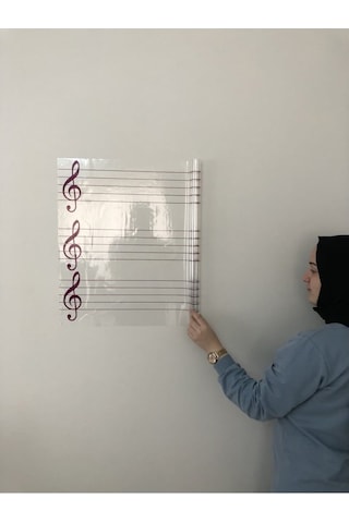 Nota Yazı Tahtası Sol Anahtarlı Ve Nota Çizgili Porteli