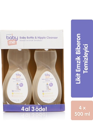 Baby Me Likit Emzik Biberon Temizleyici 4 x 500 ML