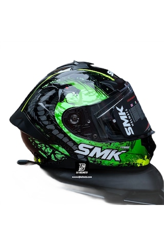 Smk Typhoon Reptile Kapalı Kask 001 Gri - Siyah - Yeşil