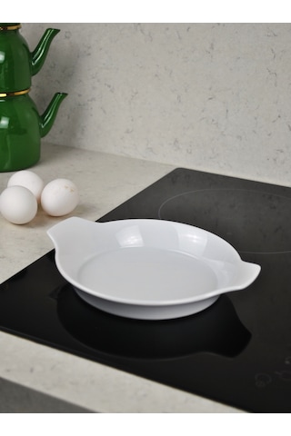 1 Adet Porselen Sahan Yumurta Sahanlığı 18 Cm Fırın Kabı Mini Tar