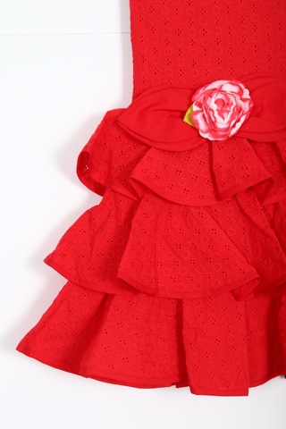 Xo Kids Kız Çocuk Elbise 4-8 Yaş 5899 Kırmızı