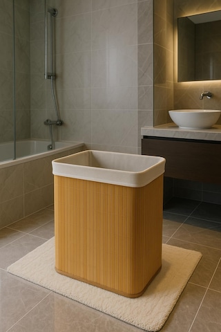 Bambu Çamaşır Sepeti 60x52x32 Büyük Boy 100 Lt Çok Renkli