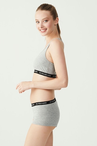 U.S. Polo Assn. Kadın Gri Melanj Sporcu Büstiyer Şort Set 65003