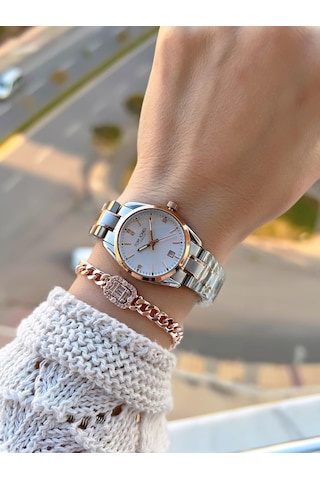Tom Jones Çelik Kordon Kararma Renk Atma Yapmaz 3 Atm Suya Dayanıklı Kadın Kol Saati Btj.yn10059.5 Rose Gold - Gümüş